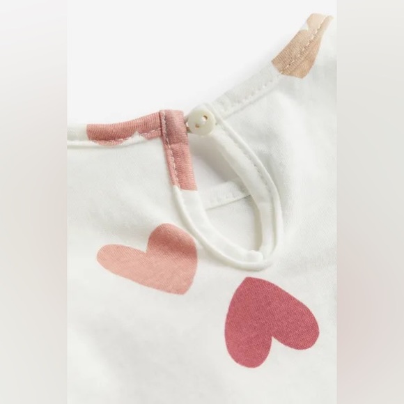 H&M Baby Girls Toddler 2 Piece Heart Top and Denim Blue Dress Set Outfit 18M - Picture 3 of 3